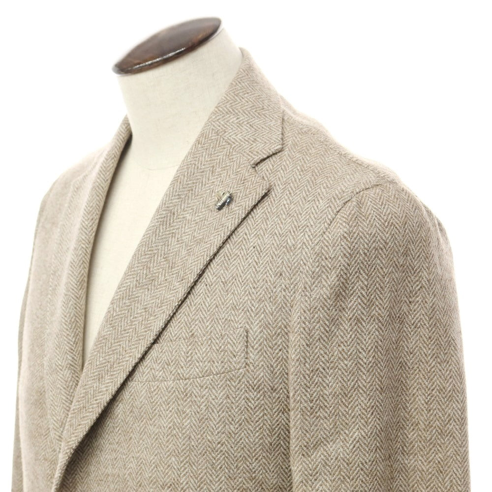 [New] PARTENOPE Herringbone Wool Tailored Jacket Brown x White [Size 48] [BRW] [A/W] [Condition Rank N] [Men&