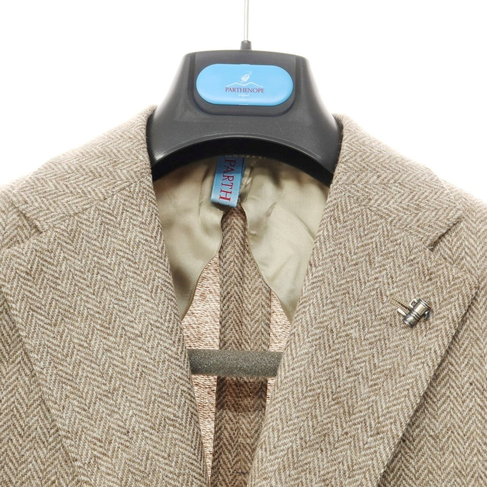[New] PARTENOPE Herringbone Wool Tailored Jacket Brown x White [Size 48] [BRW] [A/W] [Condition Rank N] [Men&