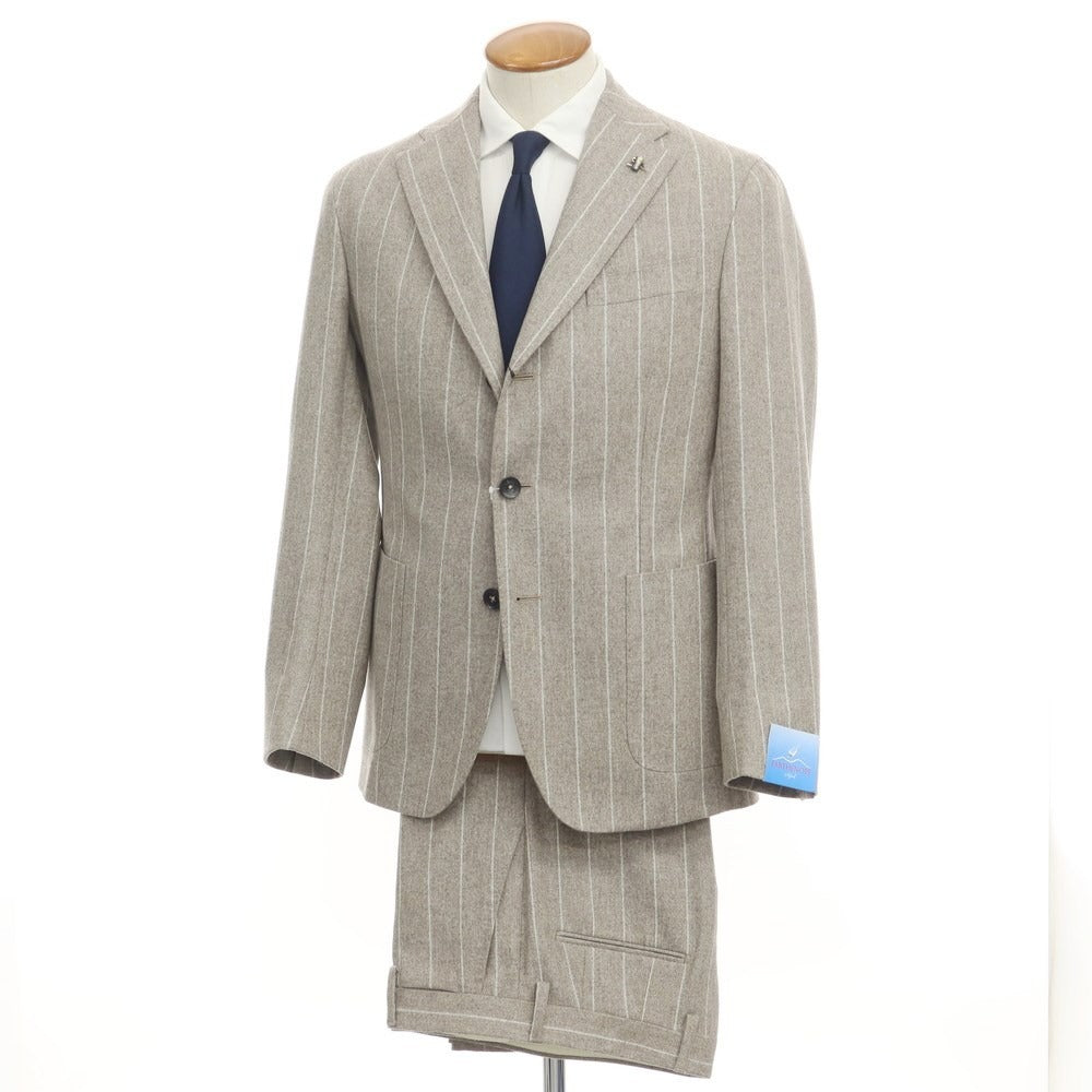 [New] PARTENOPE Wool Stripe 3B Set-up Suit Greige [Size 46 Drop.7] [GRY] [A/W] [Condition Rank N] [Men&