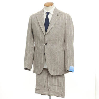 [New] PARTENOPE Wool Stripe 3B Set-up Suit Greige [Size 46 Drop.7] [GRY] [A/W] [Condition Rank N] [Men&