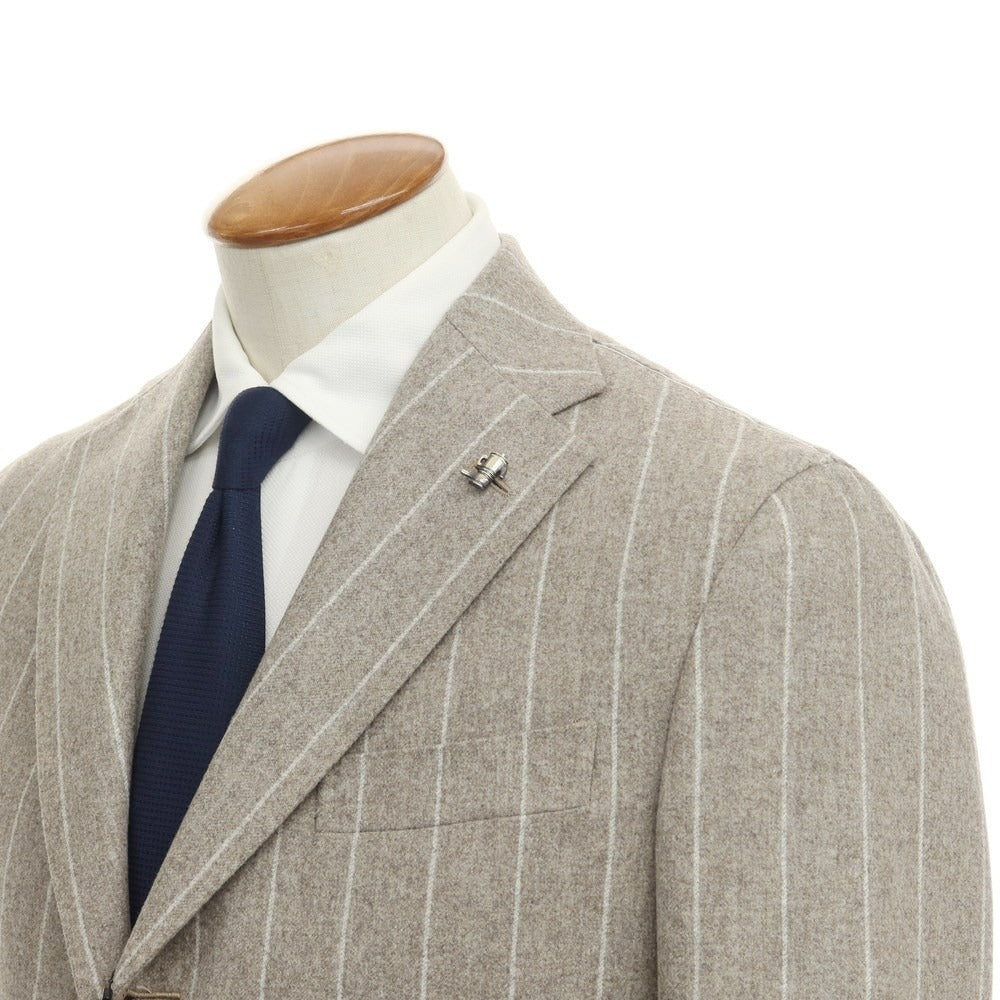 [New] PARTENOPE Wool Stripe 3B Set-up Suit Greige [Size 46 Drop.7] [GRY] [A/W] [Condition Rank N] [Men&