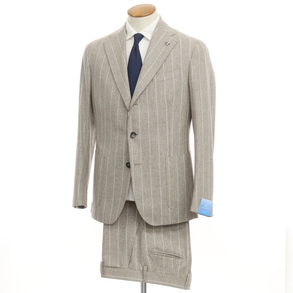 [New] PARTENOPE Wool Stripe 3B Set-up Suit Greige [Size 48 Drop.7] [GRY] [A/W] [Condition Rank N] [Men&