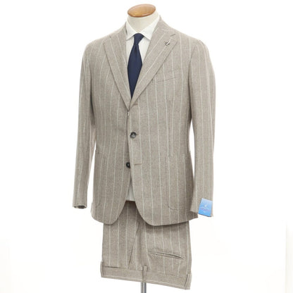 [New] PARTENOPE Wool Stripe 3B Set-up Suit Greige [Size 48 Drop.7] [GRY] [A/W] [Condition Rank N] [Men&