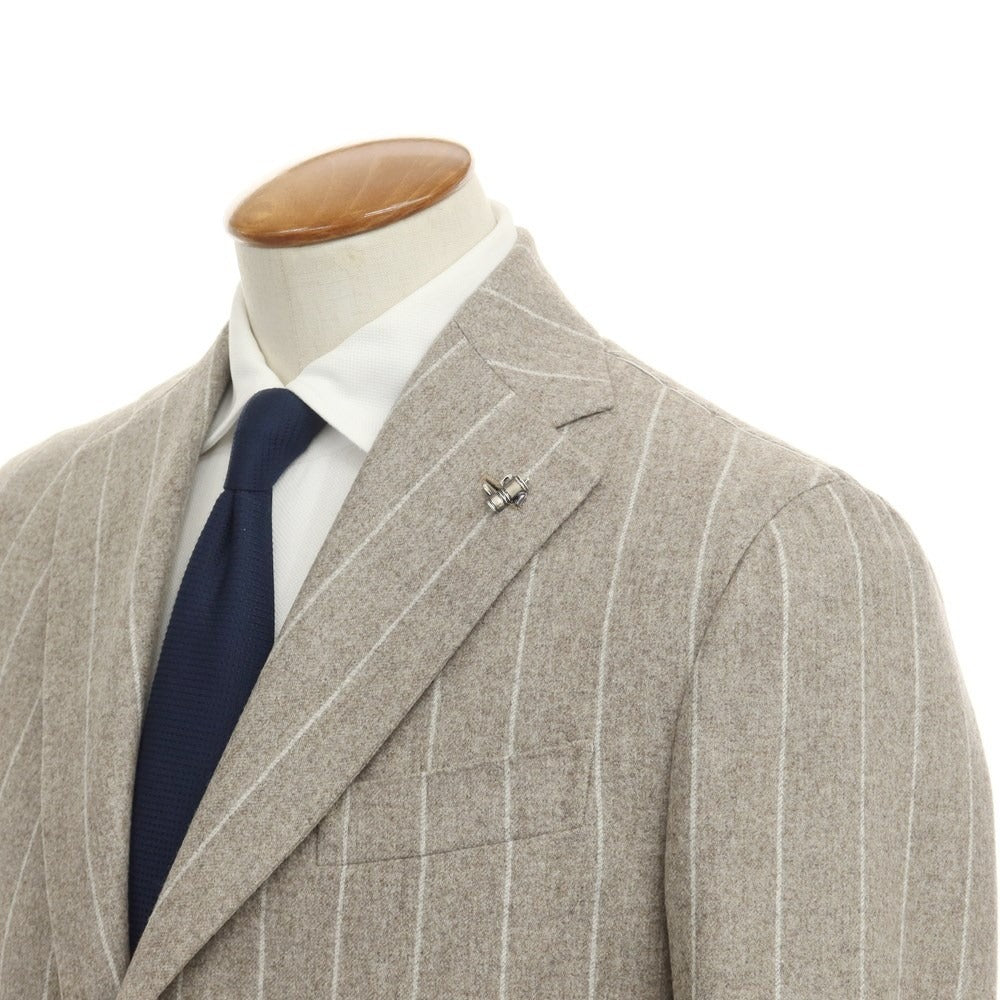 [New] PARTENOPE Wool Stripe 3B Set-up Suit Greige [Size 48 Drop.7] [GRY] [A/W] [Condition Rank N] [Men&