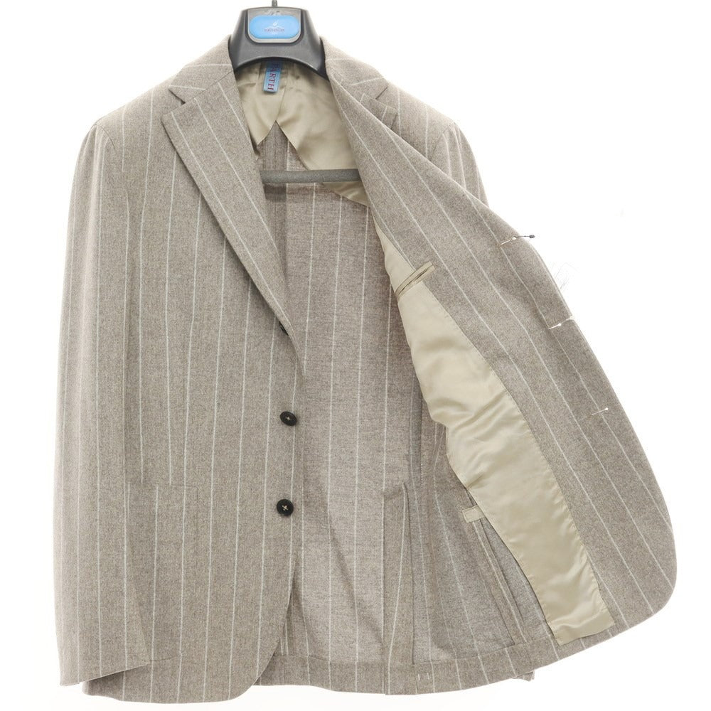 [New] PARTENOPE Wool Stripe 3B Set-up Suit Greige [Size 48 Drop.7] [GRY] [A/W] [Condition Rank N] [Men&