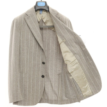 [New] PARTENOPE Wool Stripe 3B Set-up Suit Greige [Size 48 Drop.7] [GRY] [A/W] [Condition Rank N] [Men&