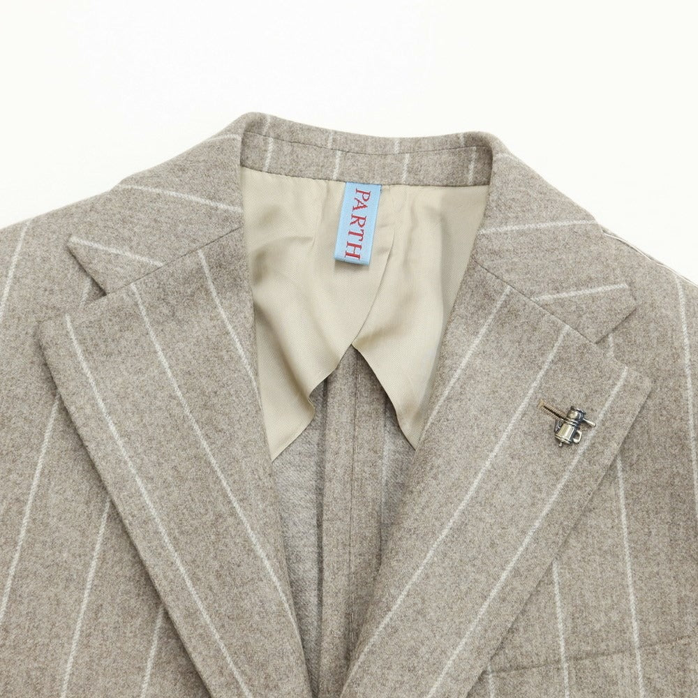 [New] PARTENOPE Wool Stripe 3B Set-up Suit Greige [Size 48 Drop.7] [GRY] [A/W] [Condition Rank N] [Men&