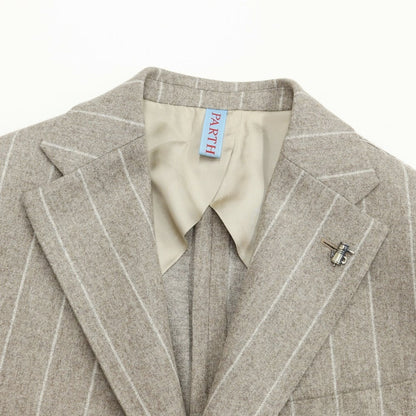 [New] PARTENOPE Wool Stripe 3B Set-up Suit Greige [Size 48 Drop.7] [GRY] [A/W] [Condition Rank N] [Men&