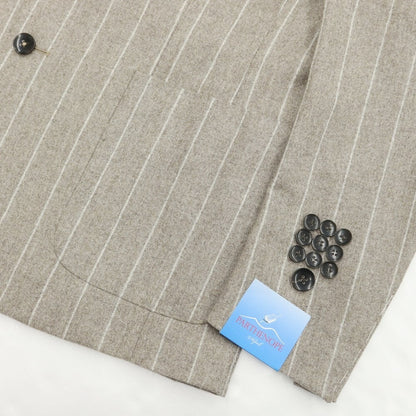 [New] PARTENOPE Wool Stripe 3B Set-up Suit Greige [Size 48 Drop.7] [GRY] [A/W] [Condition Rank N] [Men&
