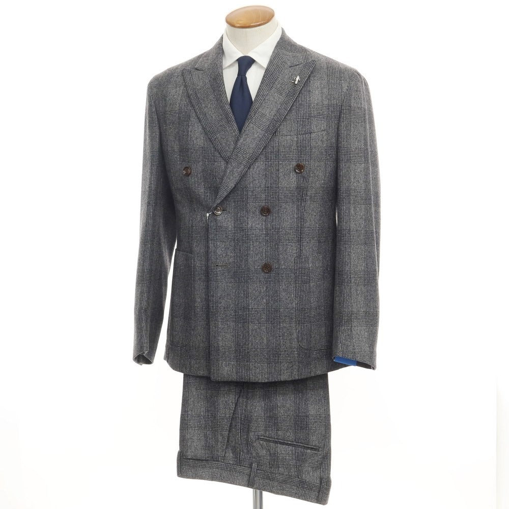 [New] PARTENOPE Wool Check Double 6B Set-up Suit Gray [Size 48 Drop.7] [GRY] [A/W] [Condition Rank N] [Men&