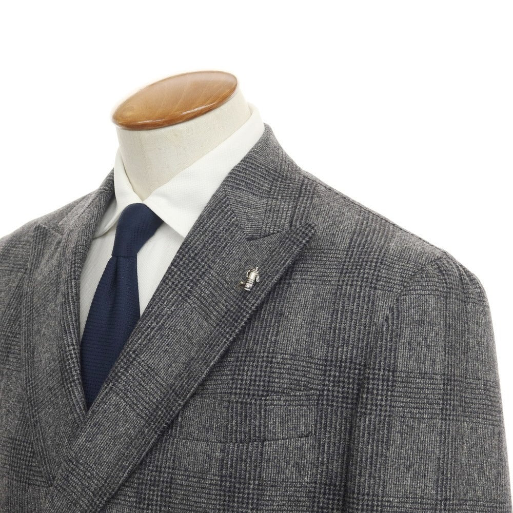 [New] PARTENOPE Wool Check Double 6B Set-up Suit Gray [Size 48 Drop.7] [GRY] [A/W] [Condition Rank N] [Men&