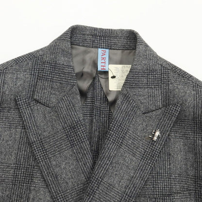 [New] PARTENOPE Wool Check Double 6B Set-up Suit Gray [Size 48 Drop.7] [GRY] [A/W] [Condition Rank N] [Men&