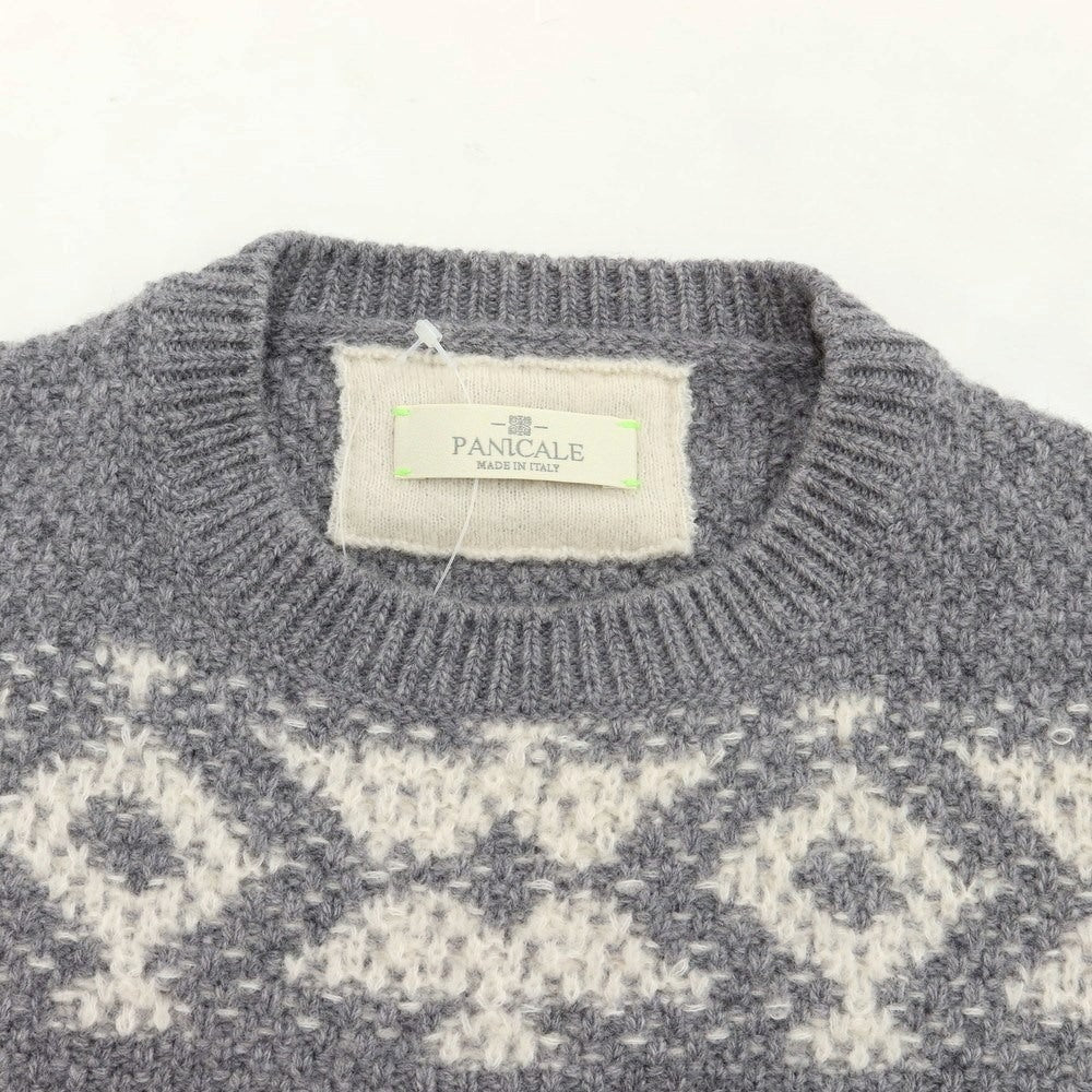 [New] PANICALE Wool nylon crew neck pullover knit, gray x white [Size 46] [GRY] [A/W] [Condition rank N] [Men&