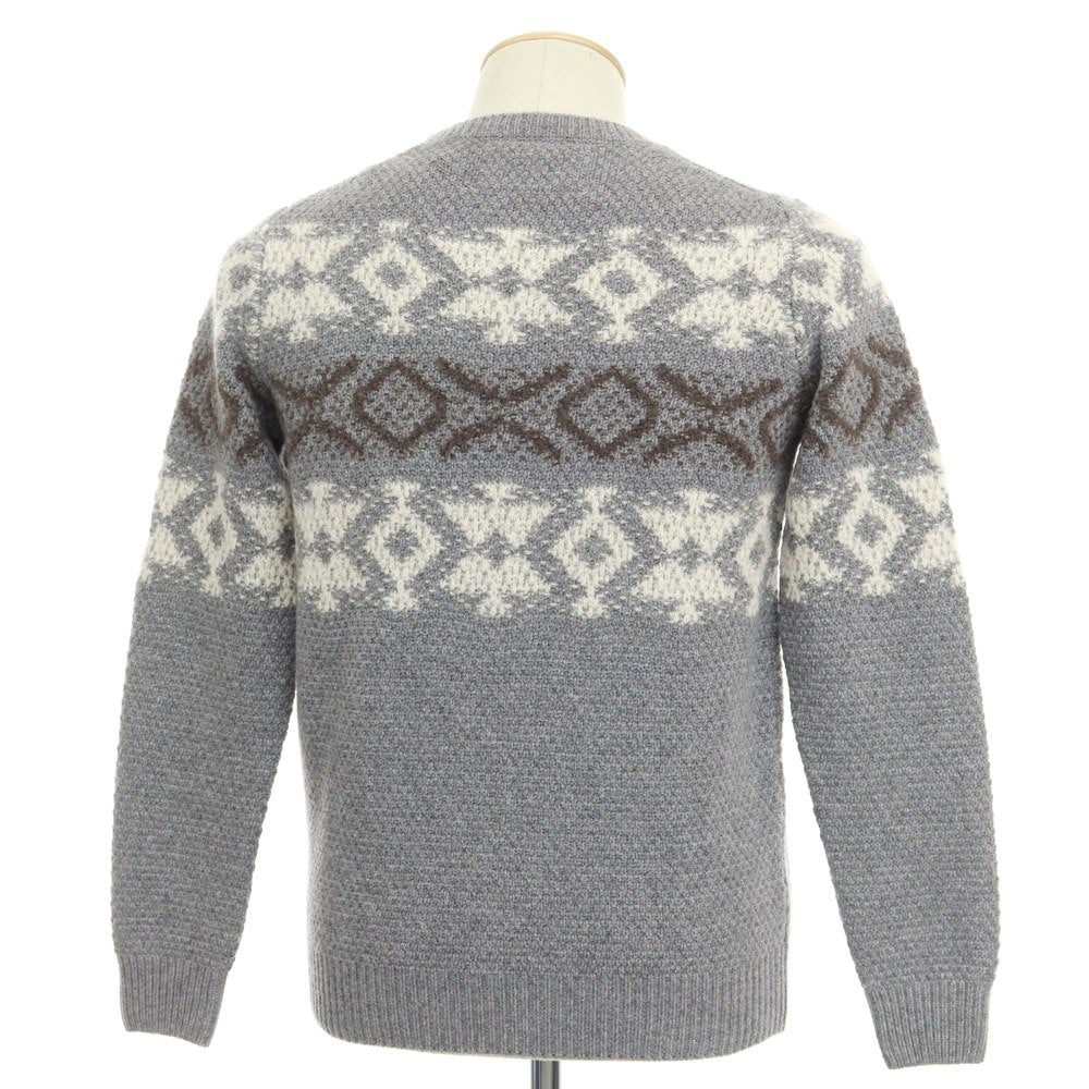 [New] PANICALE Wool nylon crew neck pullover knit, gray x white [Size 46] [GRY] [A/W] [Condition rank N] [Men&