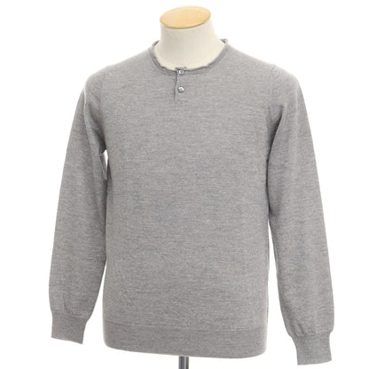 [New] PANICALE Wool Henley Neck Pullover Knit Gray [Size 46] [GRY] [A/W] [Condition Rank N] [Men&