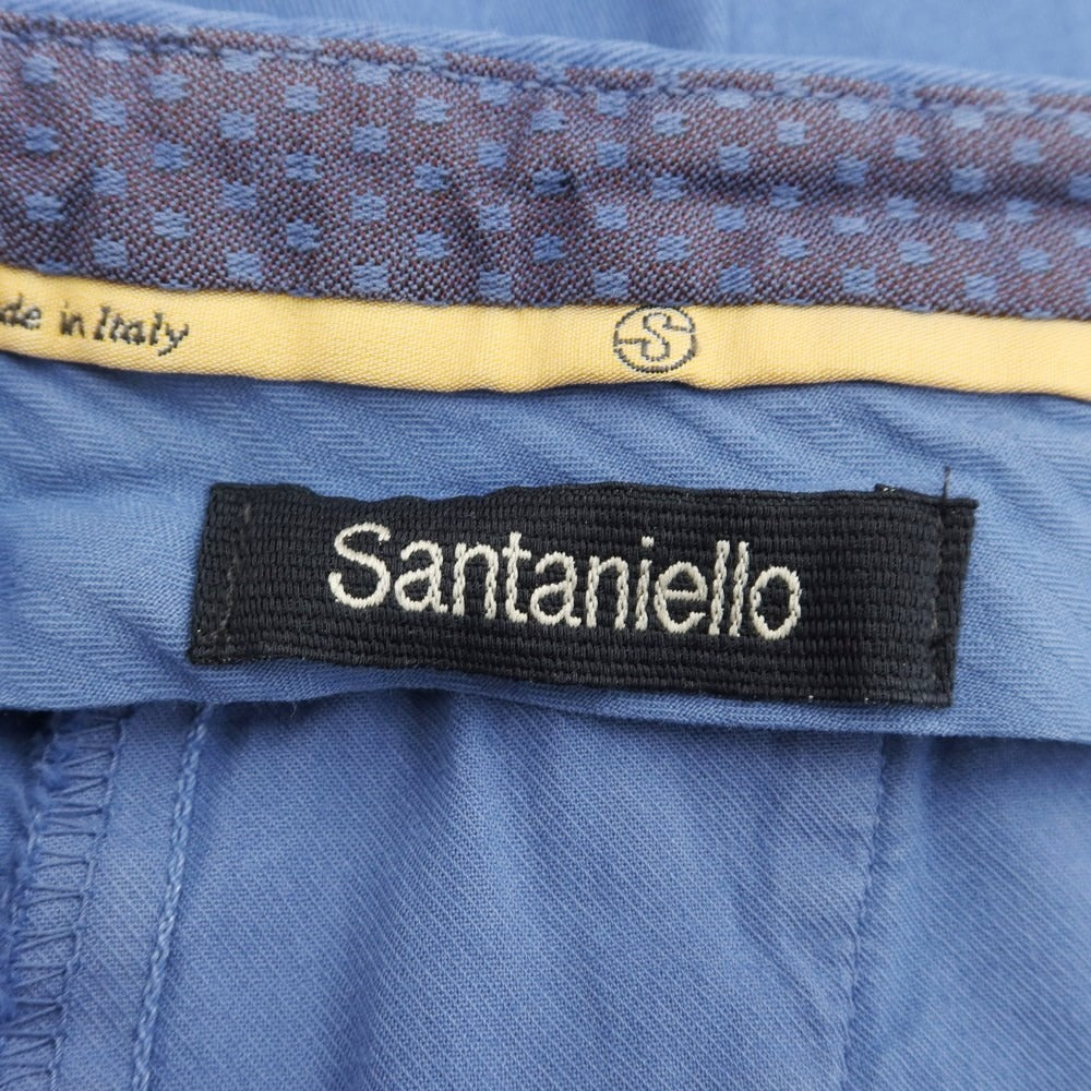 [New Outlet] SANTANIELLO Stretch Cotton Slacks Pants Blue [Size 52] [BLU] [S/S/A/W] [Condition Rank N-] [Men&