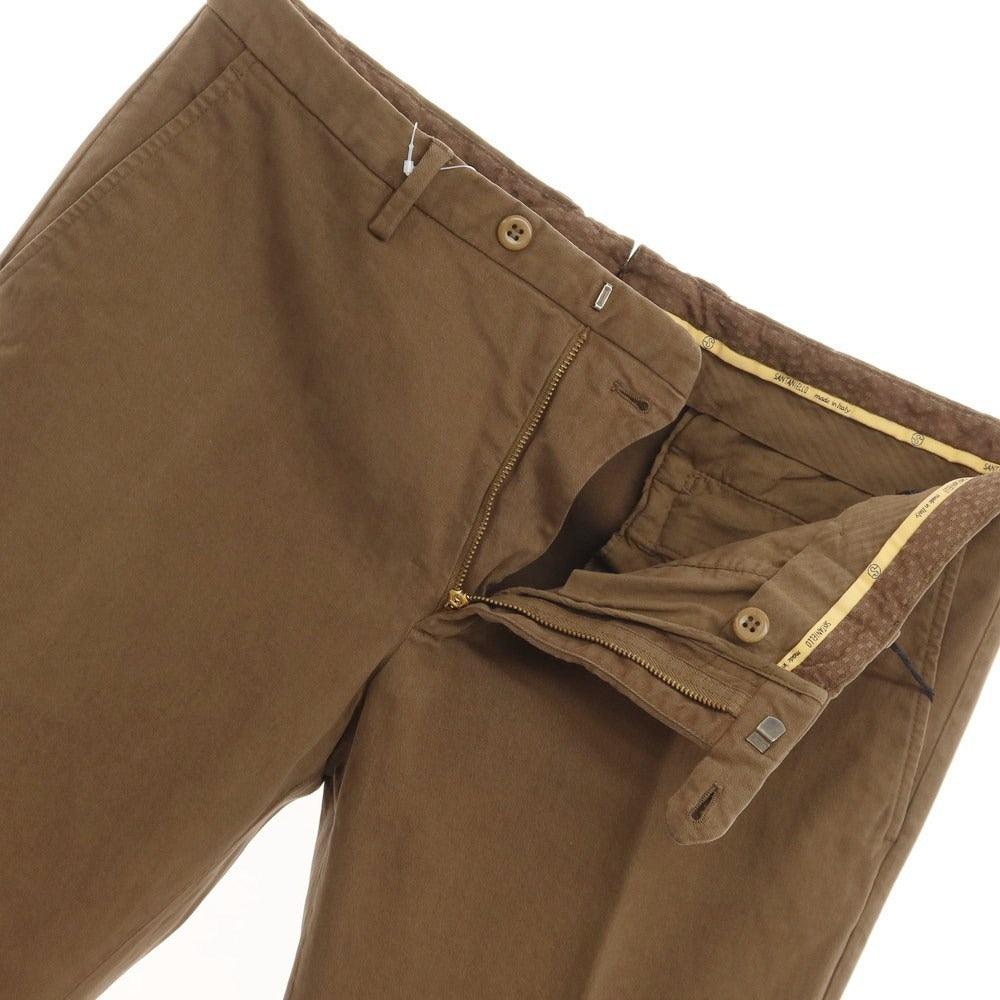 [New] SANTANIELLO Stretch Cotton Slacks Pants Brown [Size 52] [BRW] [S/S/A/W] [Condition Rank N] [Men&