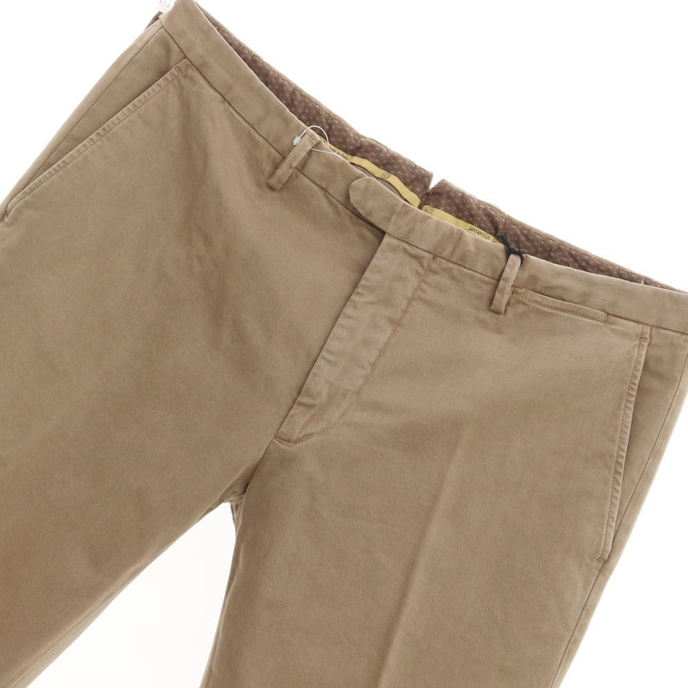 [New Outlet] SANTANIELLO Stretch Cotton Slacks Pants Light Brown [Size 52] [BRW] [S/S/A/W] [Condition Rank N-] [Men&