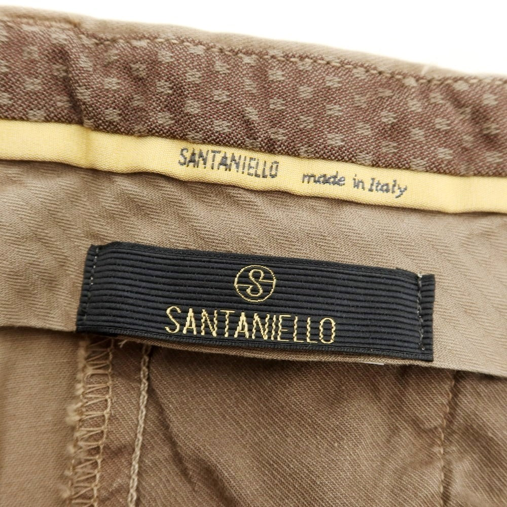 [New Outlet] SANTANIELLO Stretch Cotton Slacks Pants Light Brown [Size 52] [BRW] [S/S/A/W] [Condition Rank N-] [Men&
