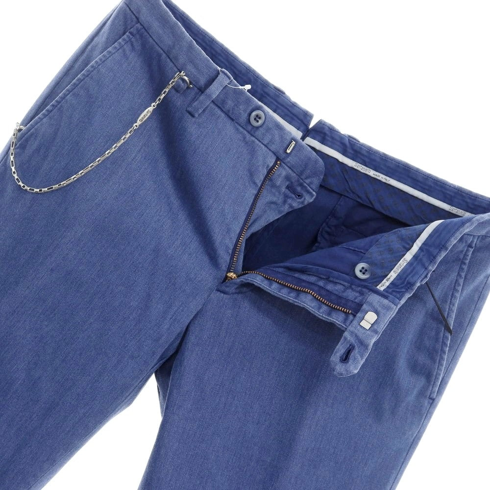 [New Outlet] SANTANIELLO Stretch Cotton Polyester Slacks Pants Blue [Size 52] [BLU] [S/S/A/W] [Condition Rank N-] [Men&