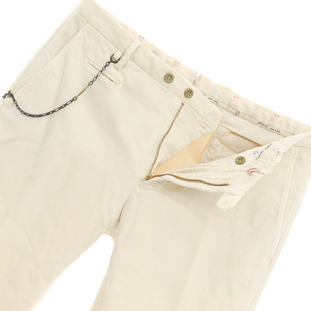[New Outlet] SANTANIELLO Stretch Cotton Slacks Pants Light Beige [Size 48] [BEI] [S/S/A/W] [Condition Rank N-] [Men&