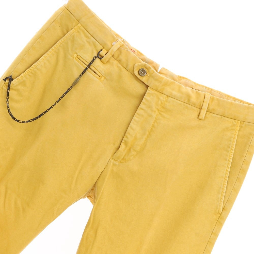 [New Outlet] SANTANIELLO Stretch Cotton Slacks Pants Yellow [Size 48] [YEL] [S/S/A/W] [Condition Rank N-] [Men&