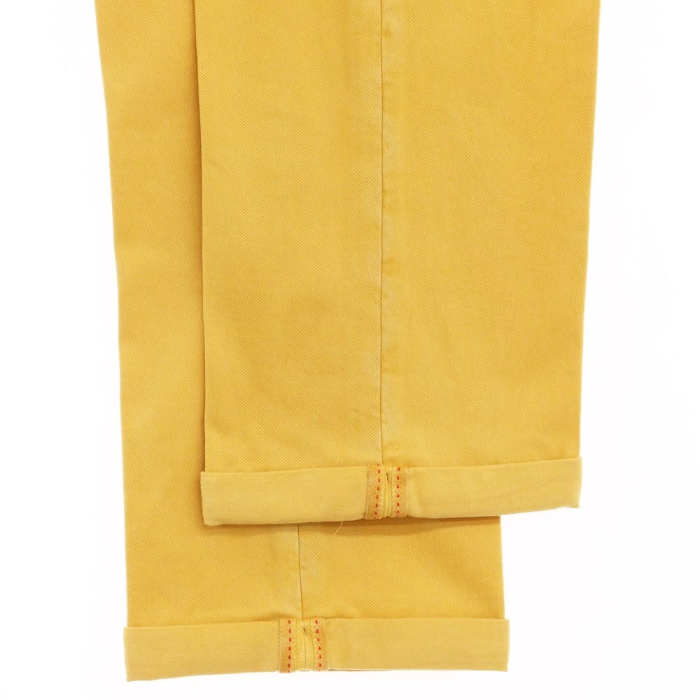 [New Outlet] SANTANIELLO Stretch Cotton Slacks Pants Yellow [Size 48] [YEL] [S/S/A/W] [Condition Rank N-] [Men&