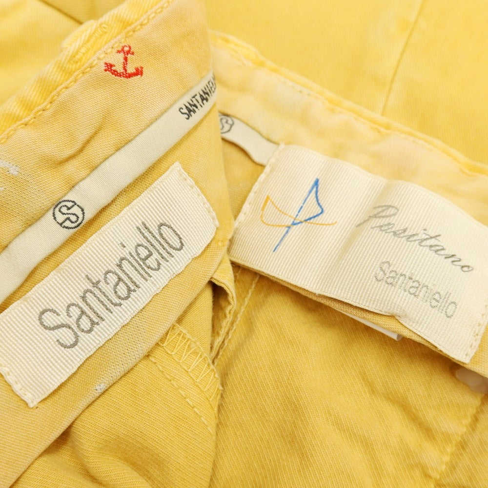 [New Outlet] SANTANIELLO Stretch Cotton Slacks Pants Yellow [Size 48] [YEL] [S/S/A/W] [Condition Rank N-] [Men&