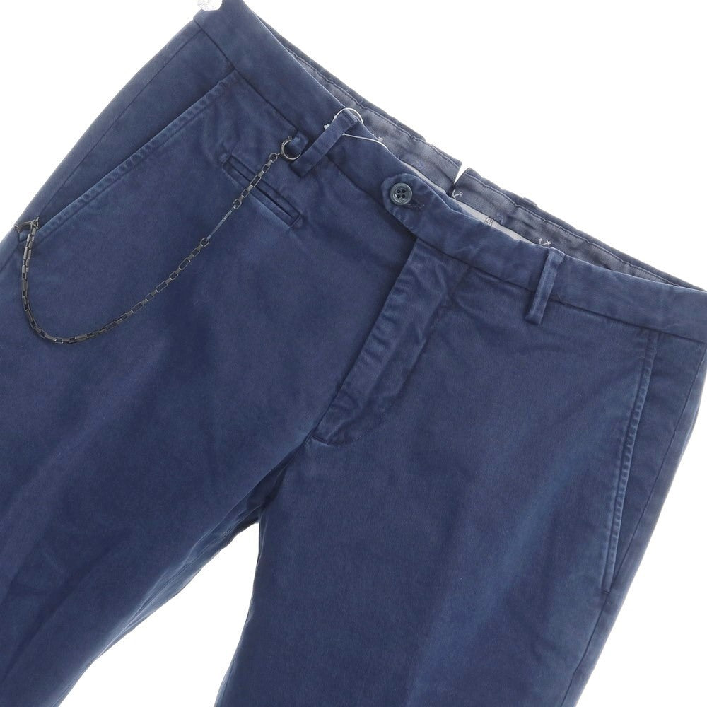 [New] SANTANIELLO Stretch Cotton Slacks Pants Navy [Size 46] [NVY] [S/S/A/W] [Condition Rank N] [Men&