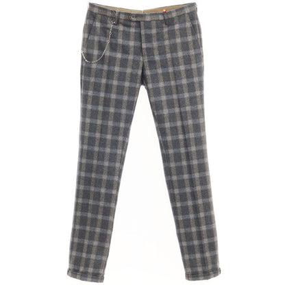 [New] SANTANIELLO Wool Check Casual Slacks Pants Gray x White [Size 50] [GRY] [A/W] [Condition Rank N] [Men&