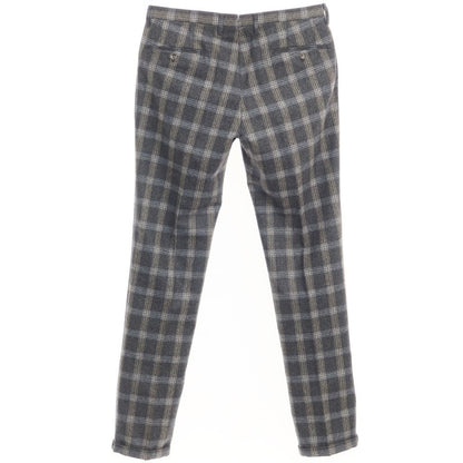 [New] SANTANIELLO Wool Check Casual Slacks Pants Gray x White [Size 50] [GRY] [A/W] [Condition Rank N] [Men&