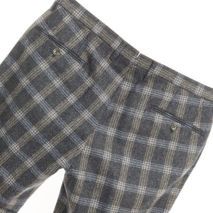 [New] SANTANIELLO Wool Check Casual Slacks Pants Gray x White [Size 50] [GRY] [A/W] [Condition Rank N] [Men&