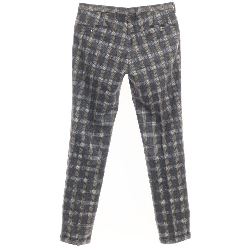 [New] SANTANIELLO Wool Check Casual Slacks Pants Gray x White [Size 52] [GRY] [A/W] [Condition Rank N] [Men&