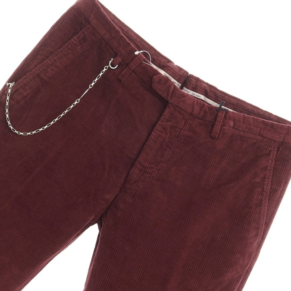 [New] SANTANIELLO Cotton Corduroy Pants Slacks Burgundy [Size 52] [RED] [A/W] [Condition Rank N] [Men&