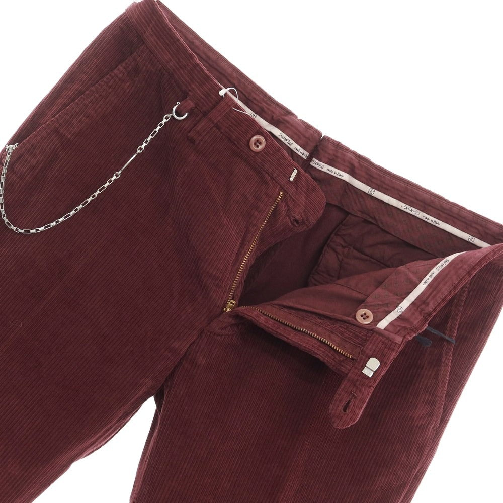 [New] SANTANIELLO Cotton Corduroy Pants Slacks Burgundy [Size 52] [RED] [A/W] [Condition Rank N] [Men&