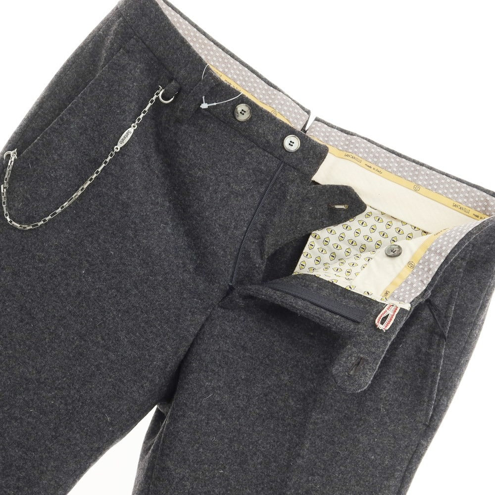 [New] SANTANIELLO Wool Nylon Casual Slacks Pants Dark Gray [Size 46] [GRY] [A/W] [Condition Rank N] [Men&