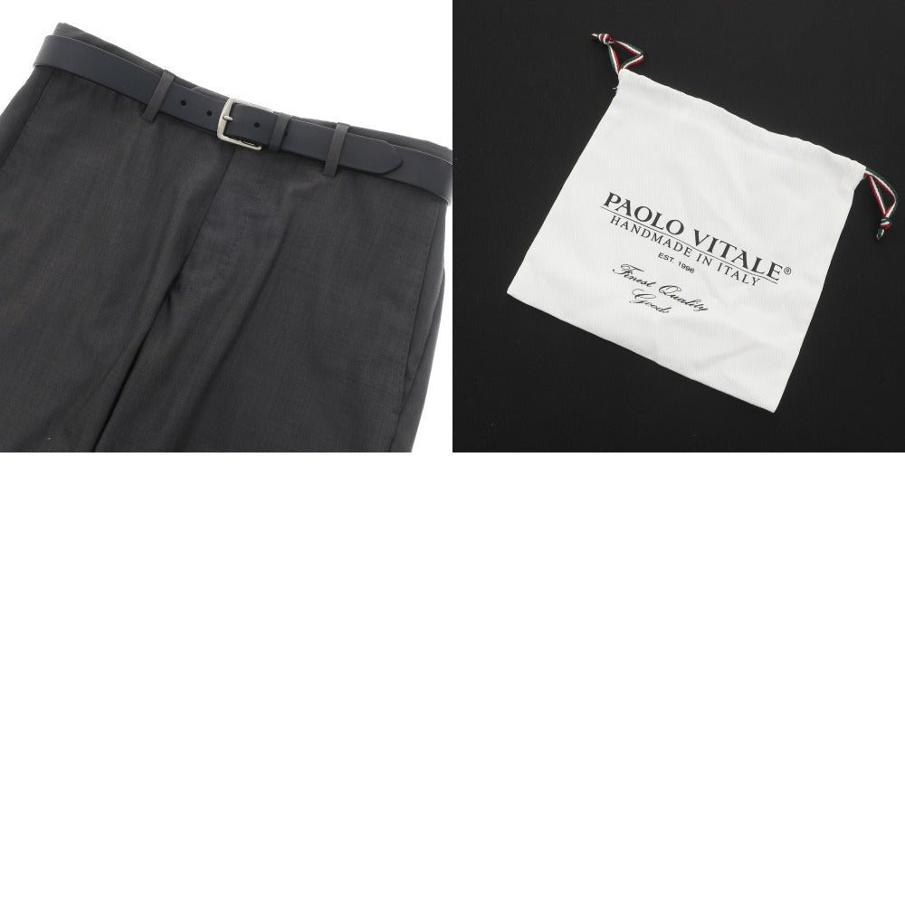[New Outlet] PAOLO VITALE Leather Belt Black Navy [Size 85] [NVY] [S/S/A/W] [Condition Rank N-] [Men&