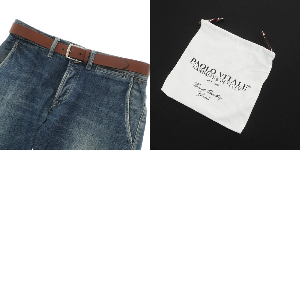 [New Outlet] PAOLO VITALE Leather Belt Brown [Size 85] [BRW] [S/S/A/W] [Condition Rank N-] [Men&