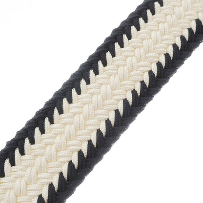 [New] PAOLO VITALE Elastic Mesh Belt Navy x White [Size 100] [NVY] [S/S/A/W] [Condition Rank N] [Men&