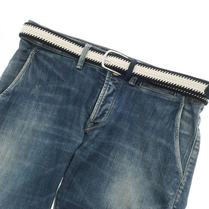 [New] PAOLO VITALE Elastic Mesh Belt Navy x White [Size 100] [NVY] [S/S/A/W] [Condition Rank N] [Men&
