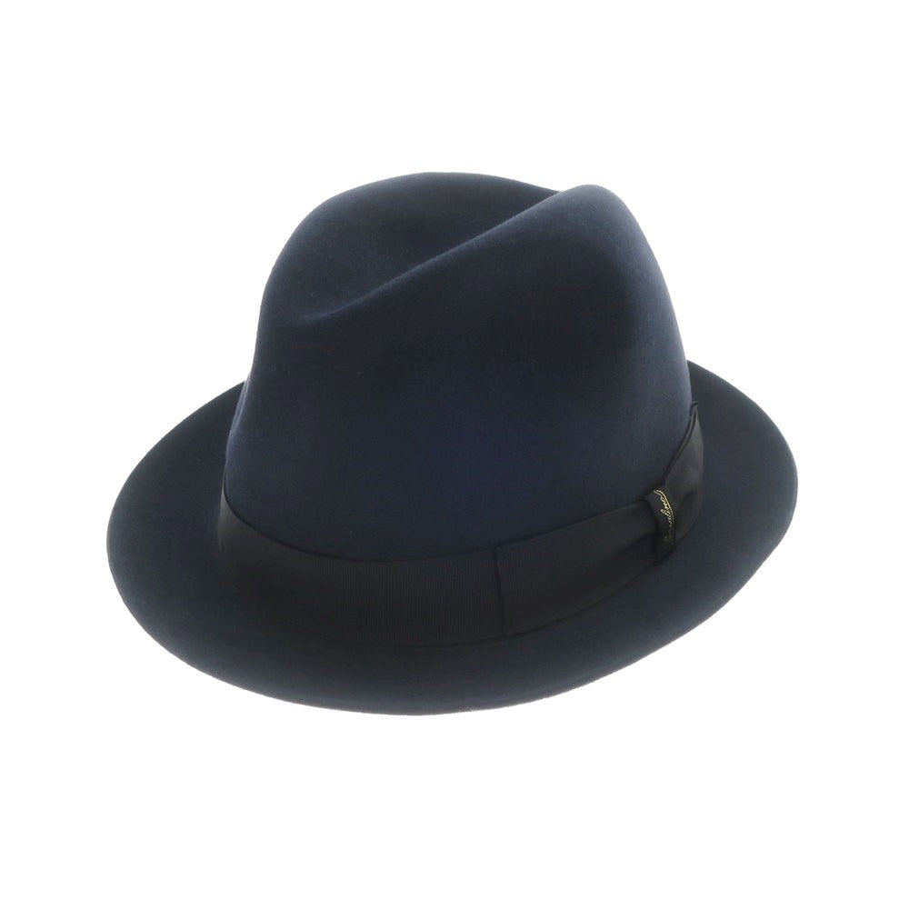 【新品】ボルサリーノ Borsalino ラビットファー 中折れフェルトハット ネイビー【サイズ60】【NVY】【A/W】【状態ランクN】【メンズ】【768997】