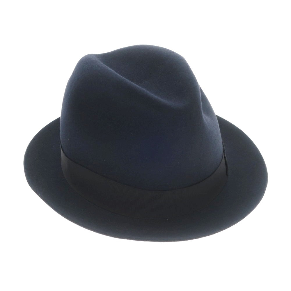 【新品】ボルサリーノ Borsalino ラビットファー 中折れフェルトハット ネイビー【サイズ60】【NVY】【A/W】【状態ランクN】【メンズ】【768997】
