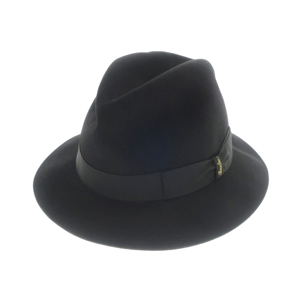 【新品】ボルサリーノ Borsalino ラビットファー 中折れフェルトハット ブラック【サイズ58】【BLK】【A/W】【状態ランクN】【メンズ】【768997】
