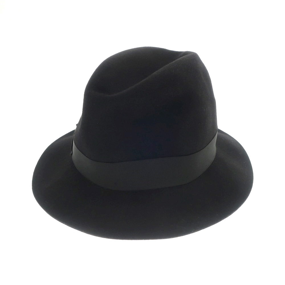 【新品】ボルサリーノ Borsalino ラビットファー 中折れフェルトハット ブラック【サイズ60】【BLK】【A/W】【状態ランクN】【メンズ】【768997】