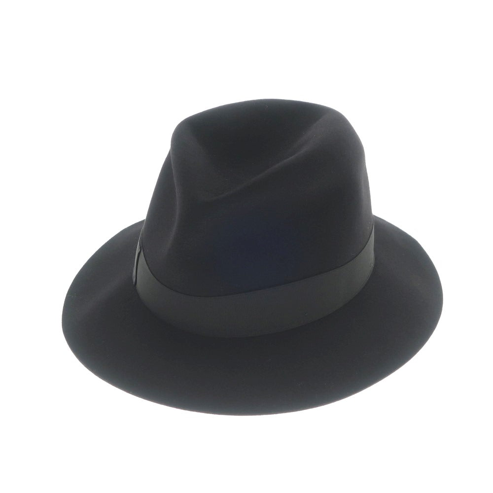 【新品】ボルサリーノ Borsalino ラビットファー 中折れフェルトハット ブラック【サイズ57】【BLK】【A/W】【状態ランクN】【メンズ】【768997】