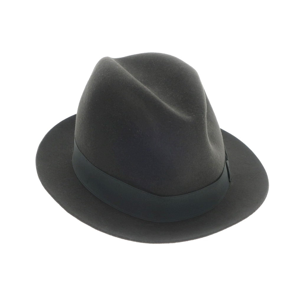 【新品】ボルサリーノ Borsalino ラビットファー 中折れフェルトハット ダークウォームグレー【サイズ58】【GRY】【A/W】【状態ランクN】【メンズ】【768997】