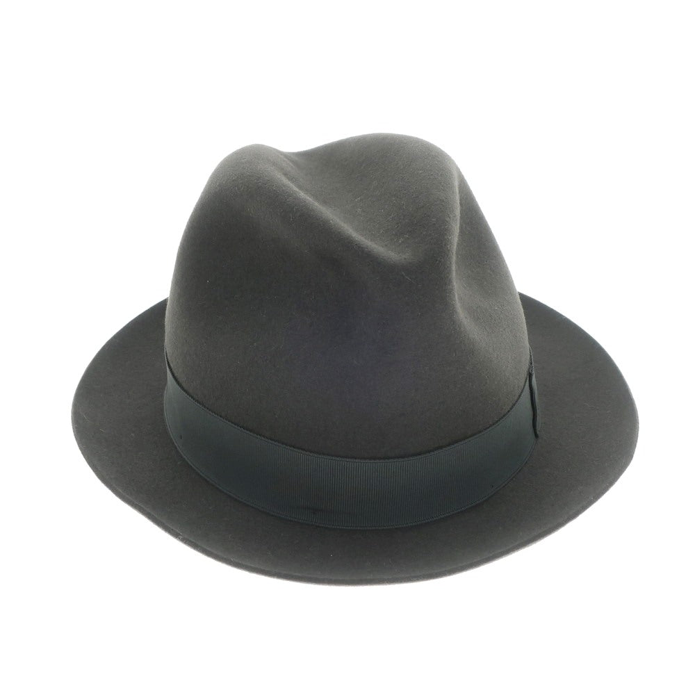 【新品】ボルサリーノ Borsalino ラビットファー 中折れフェルトハット ダークウォームグレー【サイズ58】【GRY】【A/W】【状態ランクN】【メンズ】【768997】