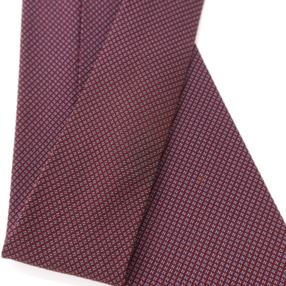 [Used] Hermes HERMES Patterned Tri-Fold Silk Tie Bordeaux x Light Blue [RED] [S/S/A/W] [Condition Rank D] [Men&