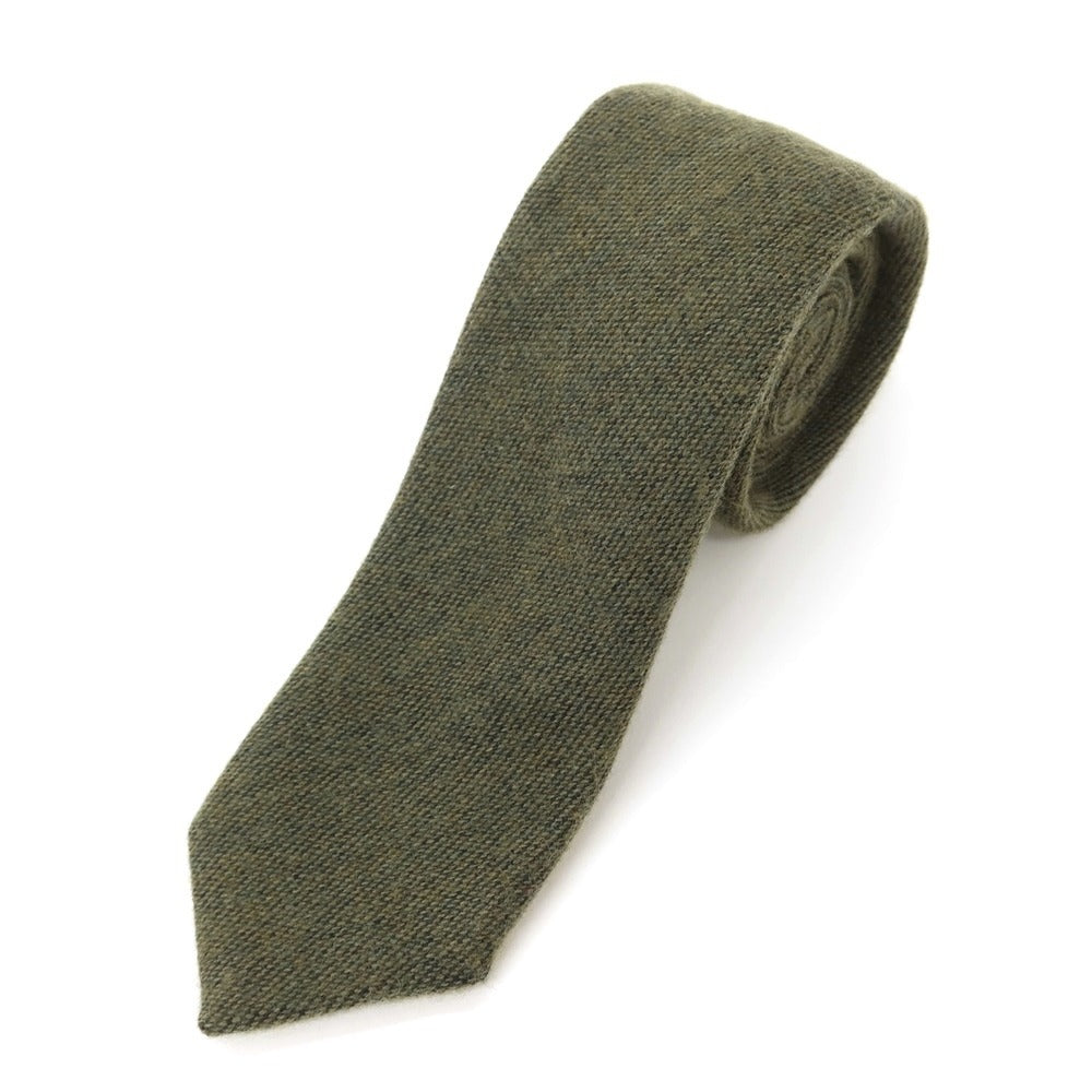 [Used] FAIRFAX 3-fold wool tie, moss green [GRN] [A/W] [Condition: B] [Men&