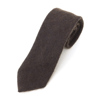 [Used] Fermo Fossati 3-fold silk wool tie, dark navy brown [BRW] [A/W] [Condition: B] [Men&